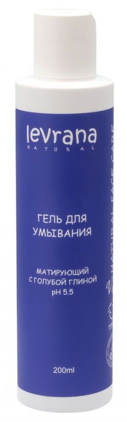 Гель для умывания Матирующий с голубой глиной (200 мл), Levrana Гель для умывания Матирующий с голубой глиной (200 мл), Levrana